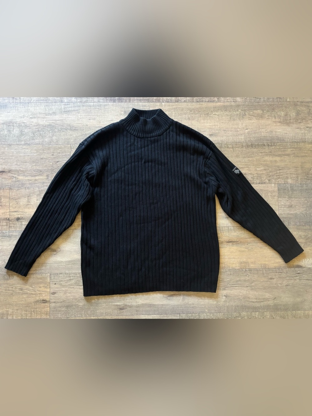 Vintage South Pole mens size XL Y2K chunky ribbed black turtleneck sweater